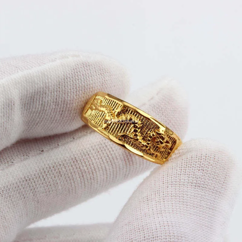 Золотое кольцо с полными звездами модель пары для мужчин и женщин драконом