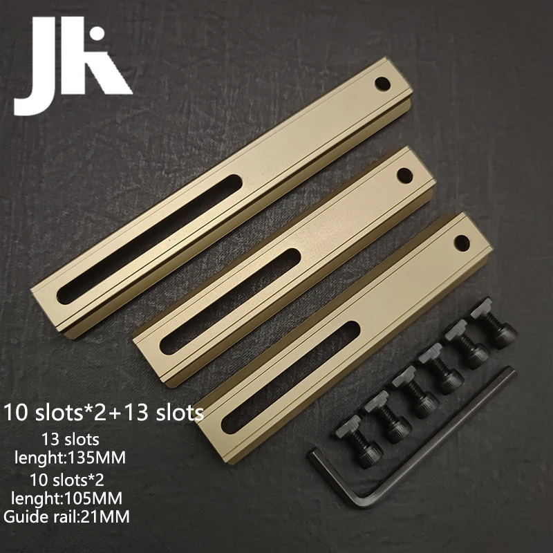 

Adjustable hole spacing rails 21mm Rail total length 135mm 105MM 75mm 5 Slot Rail Dual System Mlok keymod Hunting Accessories