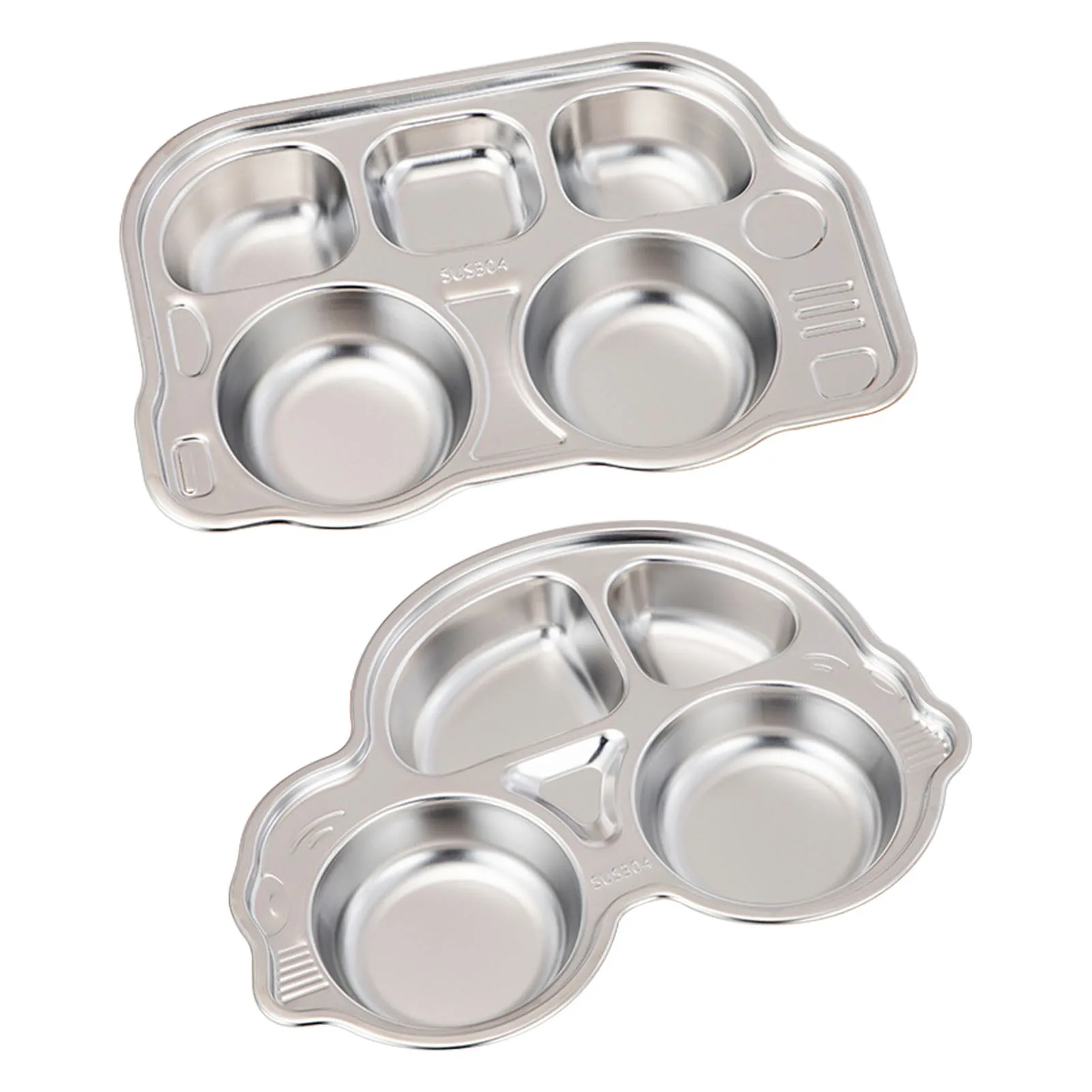 

Stainless Steel Divided Plates Unbreakable Dinner Plates For Kids Cute Shape Kids Divided Plates For Picky Eaters Lunch Camping