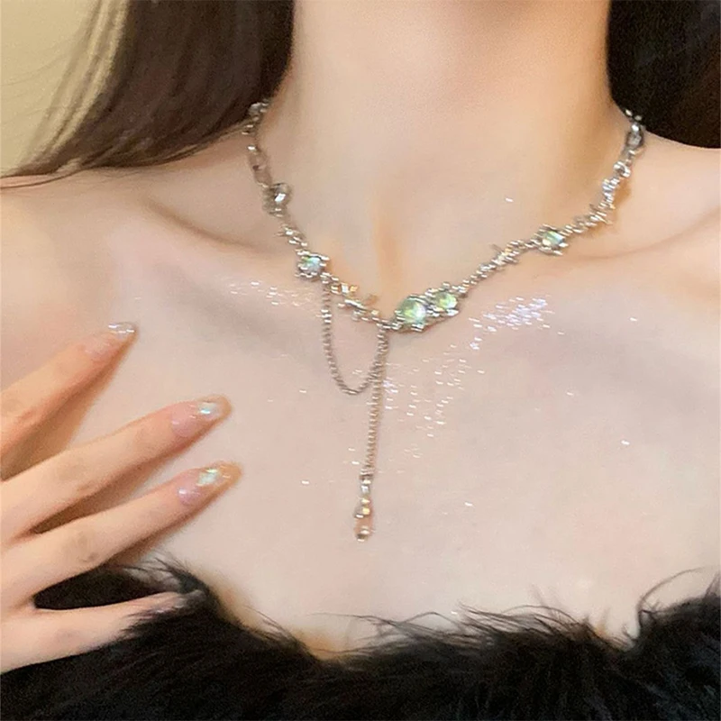 Двухслойное ожерелье с жемчужной кисточкой в стиле хип-хоп