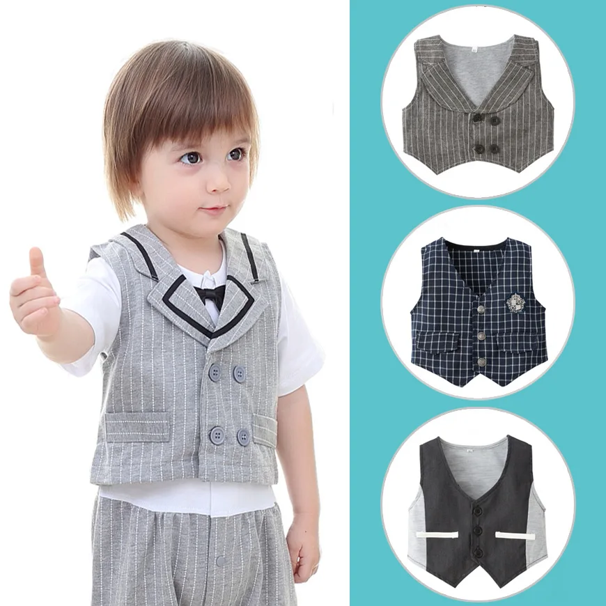 

2022 summer European and American newborn boys and girls vest striped cotton cardigan children's clothing Halloween