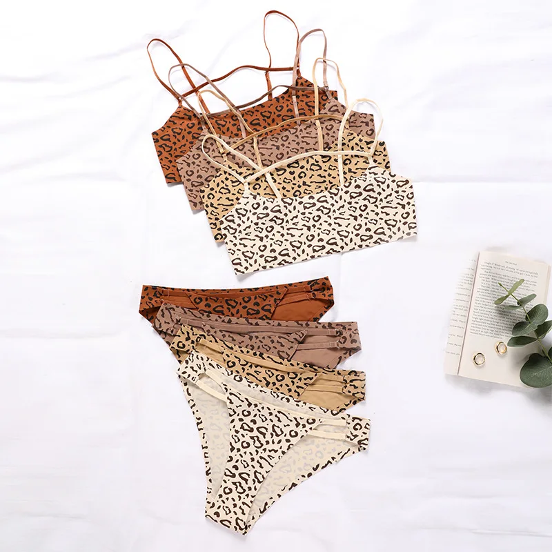 

Sexy beauty come back leopard-print underwear female small vice milk prevent sagging non-trace gather bra set of big yards