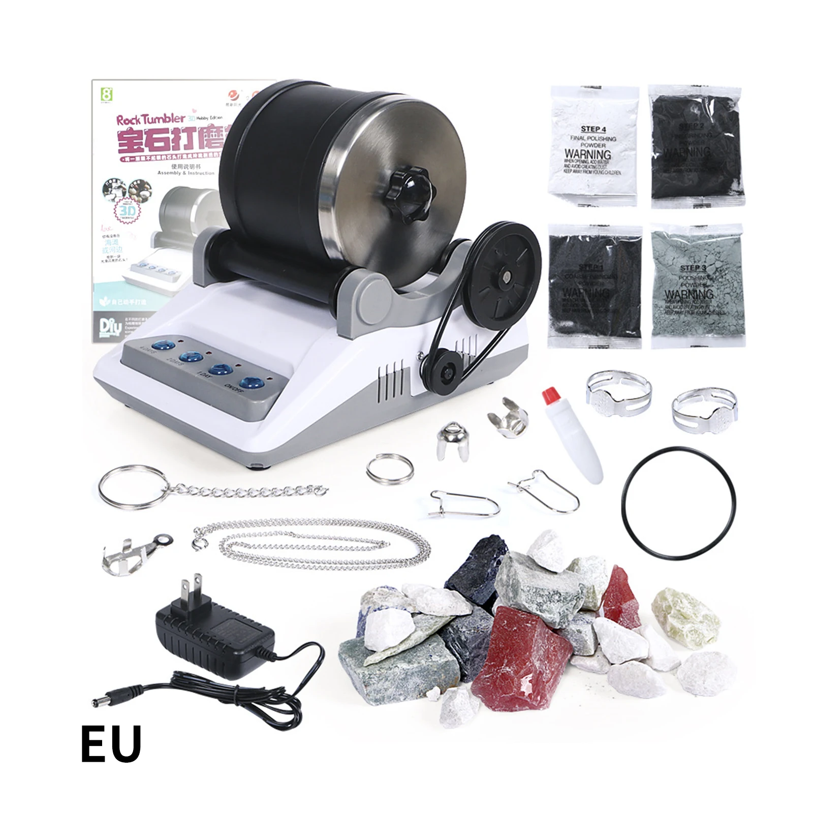 220V Professional Rock Grinder Kit Rock Polisher For Kids An