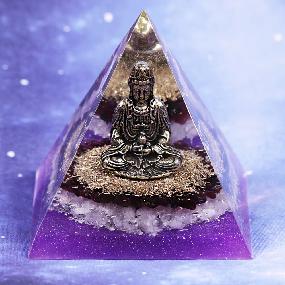 

Orgone Pyramid Healing Natural Crystal Chakra Stone Reiki Balancing Energy Generator Orgonite Meditation Tool