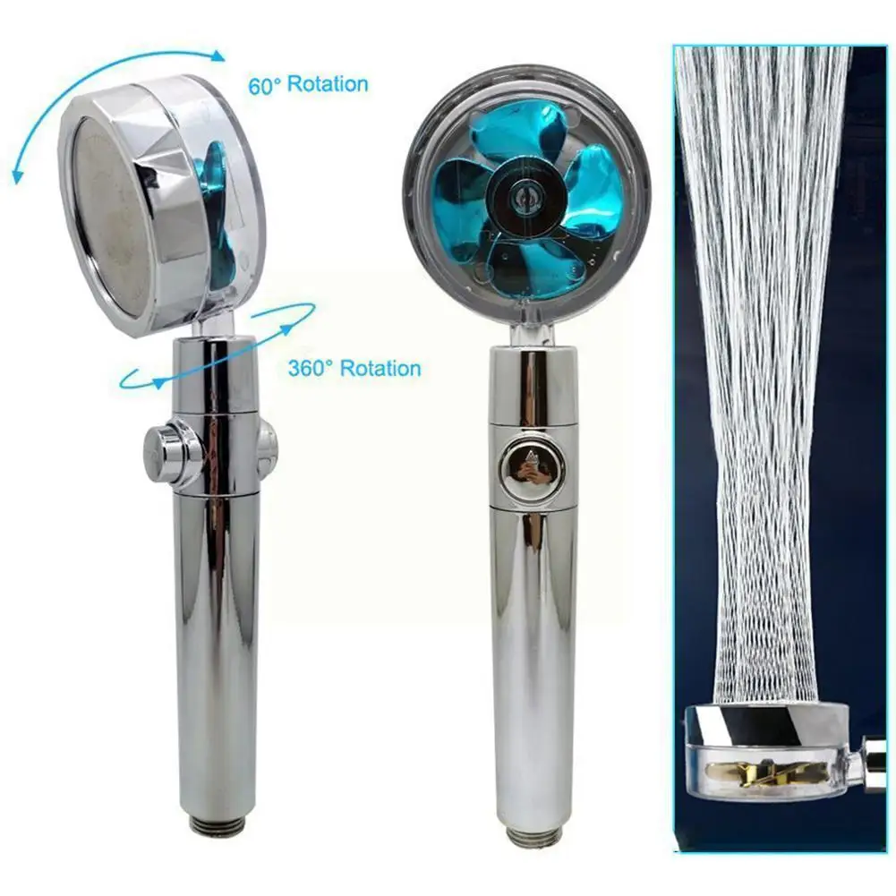

Handheld Turbo Fan High Pressure Shower Sprayer Head Rotating 360 Filter Accessory With Nozzle Turbocharged Shower Bathroom J8T5