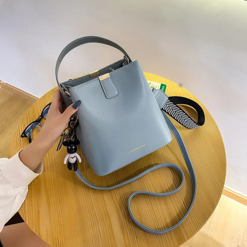 

Bucket Bag New Fashion Candy Color Girl Shoulder Messenger Bag Women's Bag Solid Color Handbag
