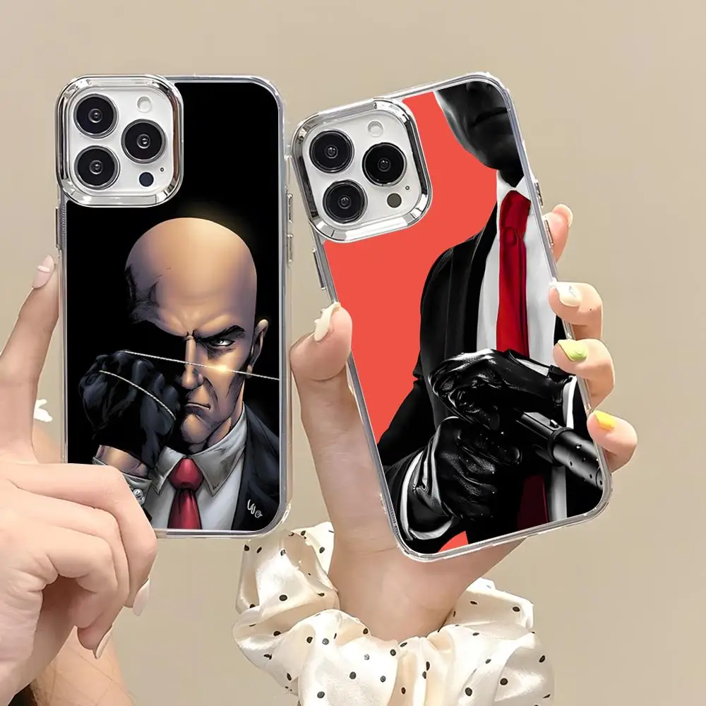 Фото Чехол для телефона Agent 47 Hitman для iPhone 17 Air 16 15 14 13 12 11 Pro Pro Max Plus, прозрачный, мягкий №1