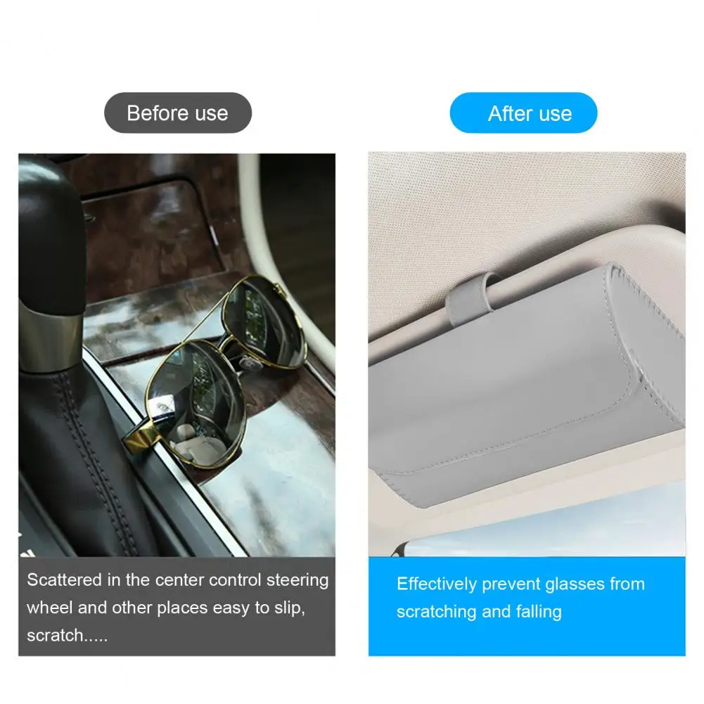 

Sunglasses Storage Box Effortless Organization Magnetic Closure Sunglasses Holder for Car Sun Visor Universal Auto Eyeglasses
