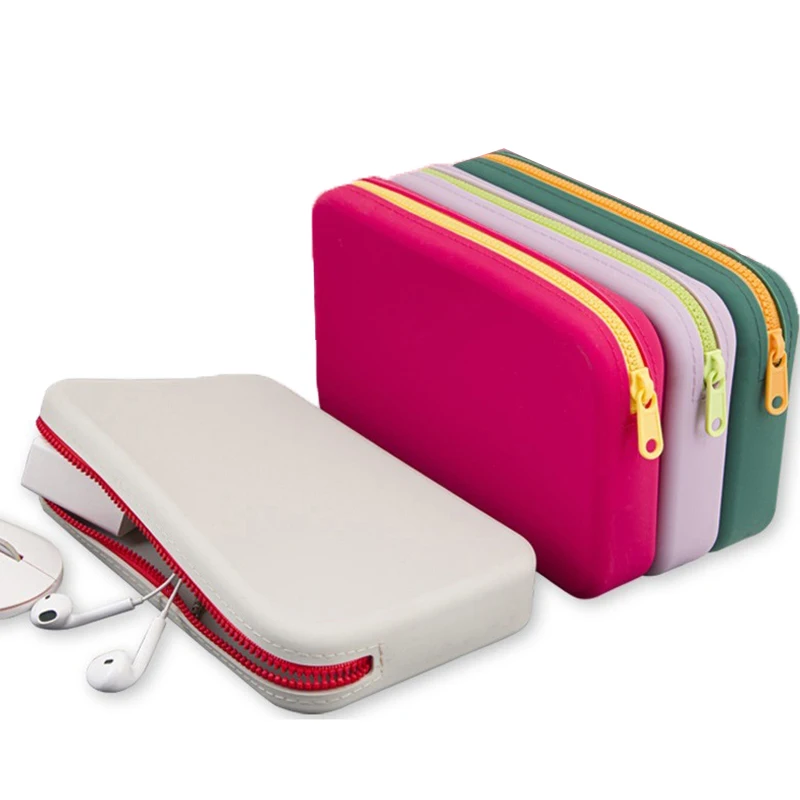 

Square Silicone Cosmetic Storage Bag Large Capacity Travel Makeup Brush Holder Portable Cosmetic Waterproof Organizer