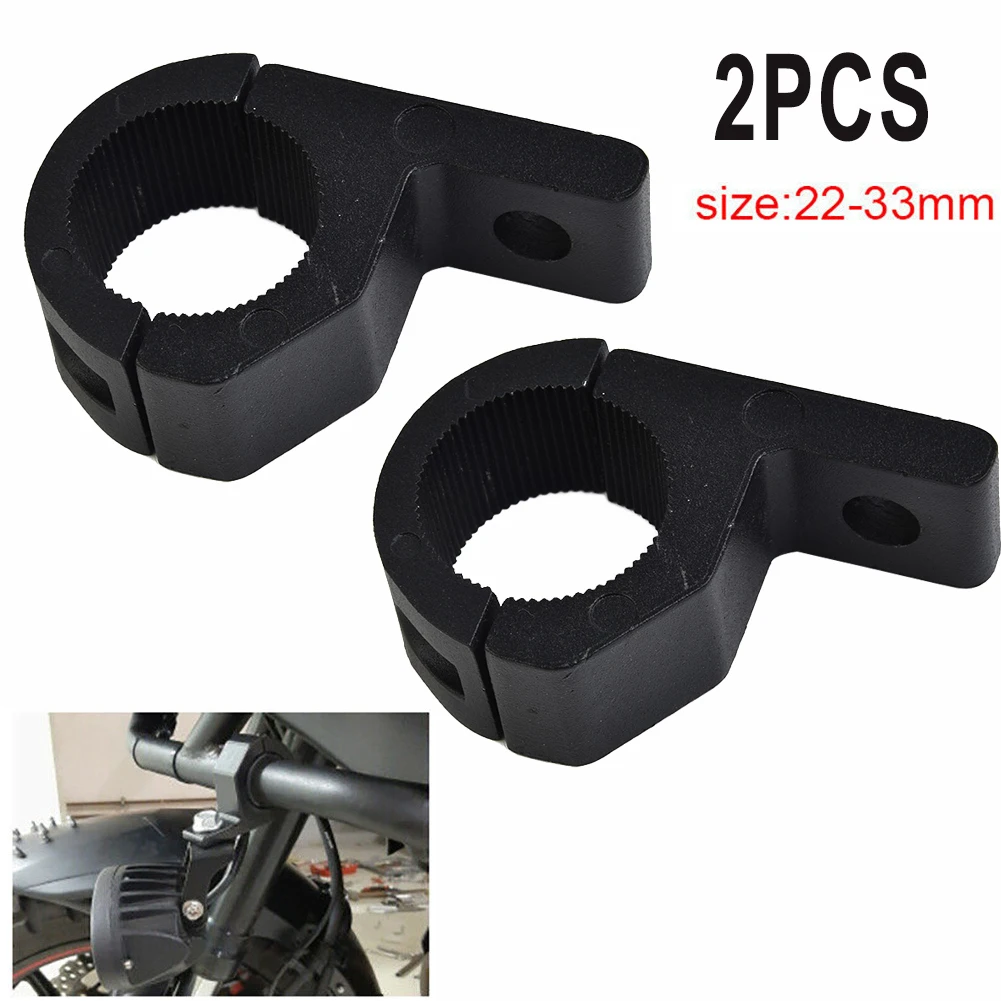 

CNC Motorcycle Spotlight Bracket Cars Fog 2 PCS Accessories Black Clamp Holder Fork Headlight Mount Parts Trucks