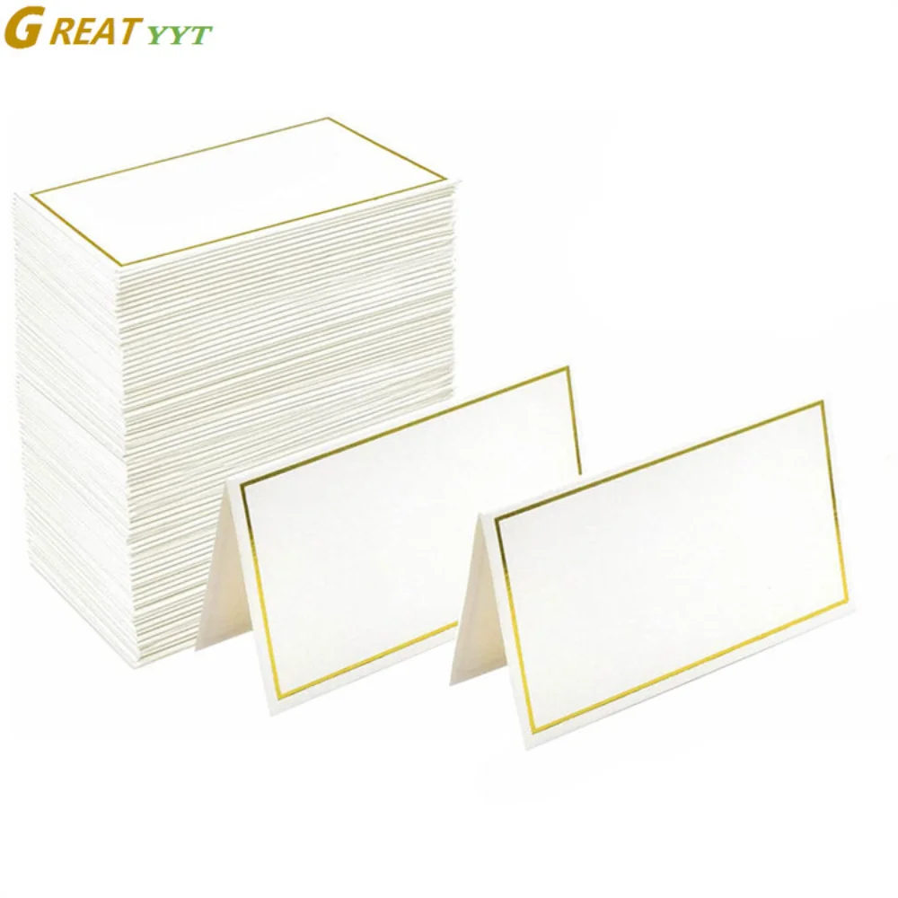 

50/100pcs Gold Silver Name Place Cards Wedding Seating Number Card Table Decoration Christmas Birthday Party Greeting Card