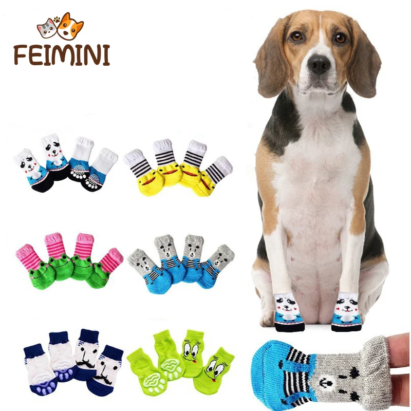 Носки для домашних животных FEIMINI 4 шт./комплект осенне-зимние носки собак