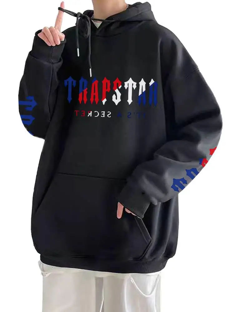 

Trapstar It's A Secret Men Hoodie Blue Red White Print Casual Streetwear Hip Hop Sweatshirt Autumn Harajuku Unisex Brand Clothes