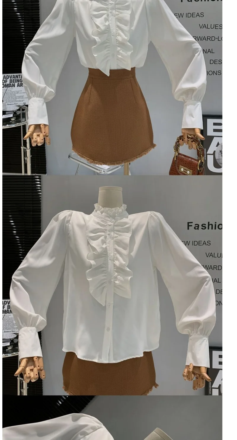 Женский осенний комплект из 3 предметов блузка с длинным рукавом