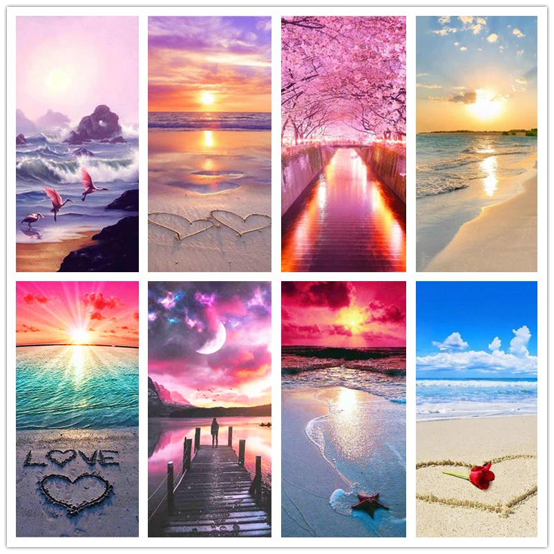 

Diy Full Diamond Mosaic Painting Diamond Painting Landscape Diamond Embroidery Lakeside Landscape Cross Stitch Home Mural