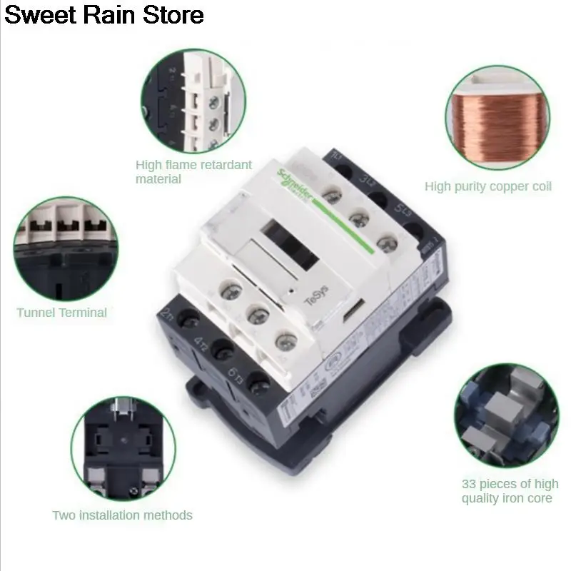 Schneider LC1D25 LC1D32 LC1D38 Контактор 220 В переменного тока Tiga Kutub Kontaktor 3P LC1D B7C F7C M7C Q7C 24 110 380