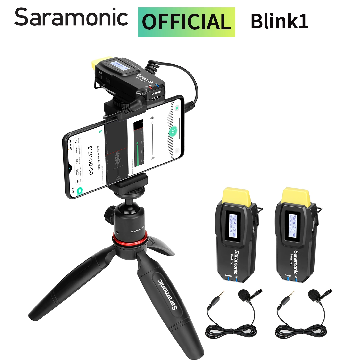 

Saramonic Blink1 Kit2 TDMA Dual Condenser Wireless Lavalier Microphone for PC Mobile iPhone DSLRs Cameras Android Streaming Vlog