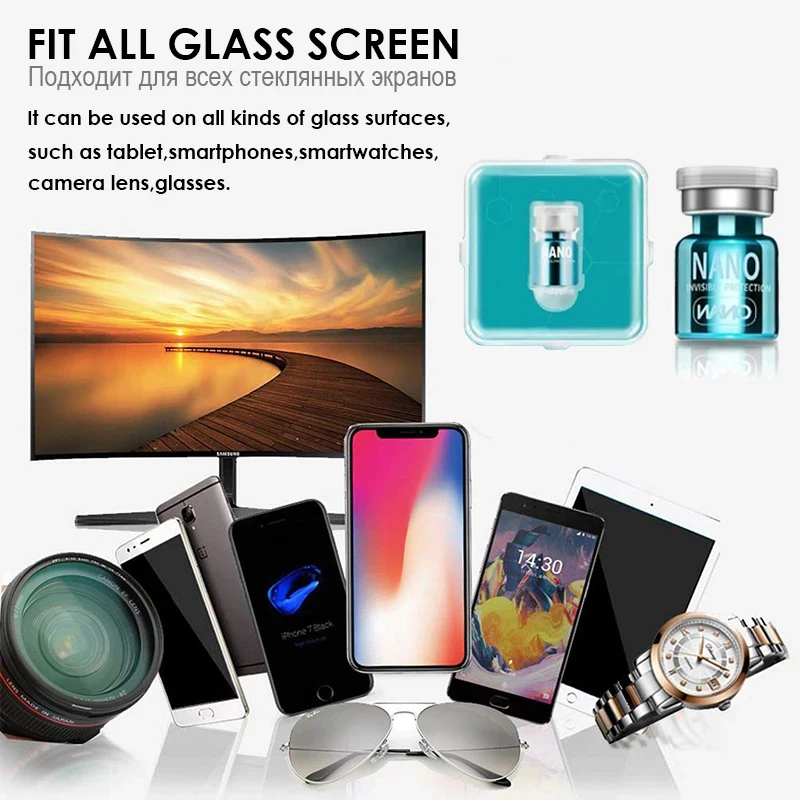 Akcoo для Apple iPhone Invisible 9H Hard Premium Универсальная нано-жидкая защитная пленка экрана