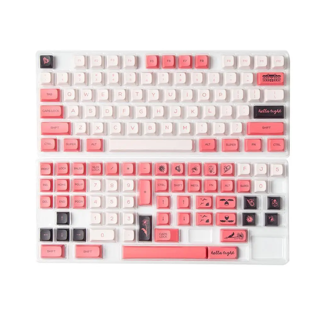 

128 Keys PBT Double Color Backlight Keycap Universal Column For Ikbc MX Annie Mechanical Keyboard