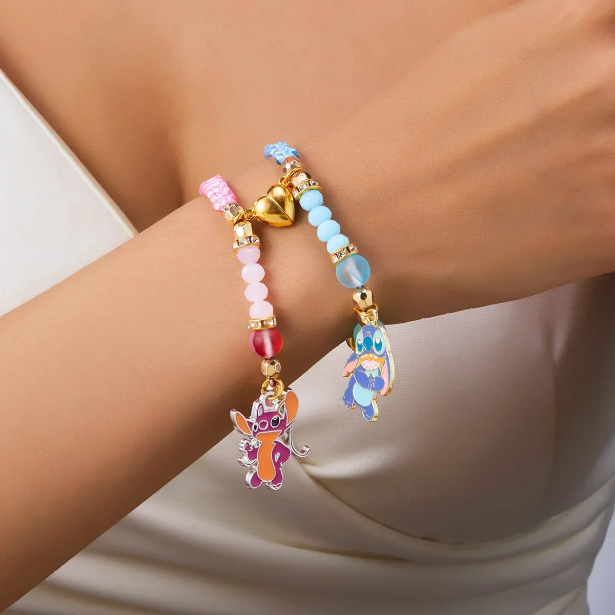 Набор браслетов с подвесками в стиле аниме Лило и Стич мультяшная фигурка любви