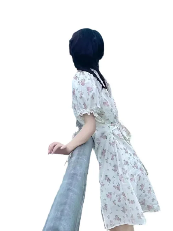 Новинка лета 2024 милое французское винтажное модное женское платье с