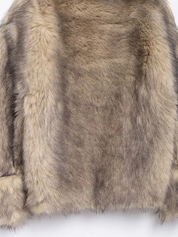 Элегантные роскошные укороченные пальто из искусственного лисьего меха женские