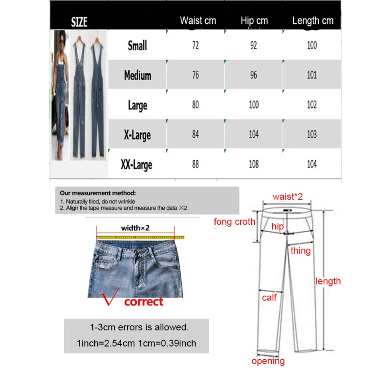 Women fashion denim trousers new loose jeans European and American ripped denim overalls