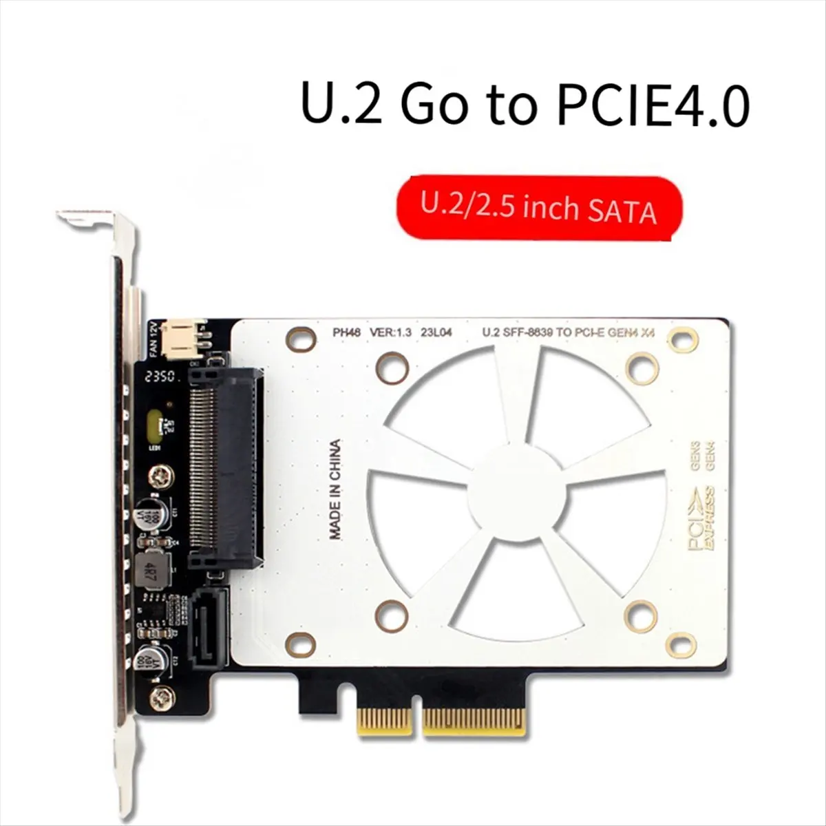 Фото 【A01R~】 Адаптер U.2 SSD на PCIE4.0, карта расширения PCI Express 4.0 X4 X8 X16 SFF-8639 для Windows8/10/Linux №2