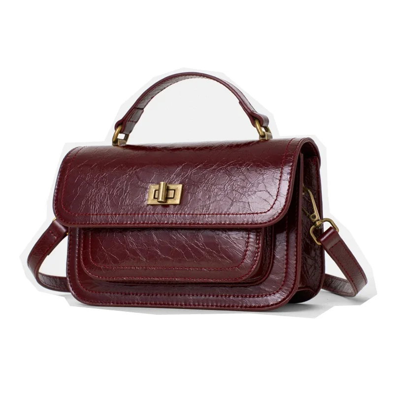 Женская большая сумка из коровьей кожи Oilwax маленькая натуральной женская через