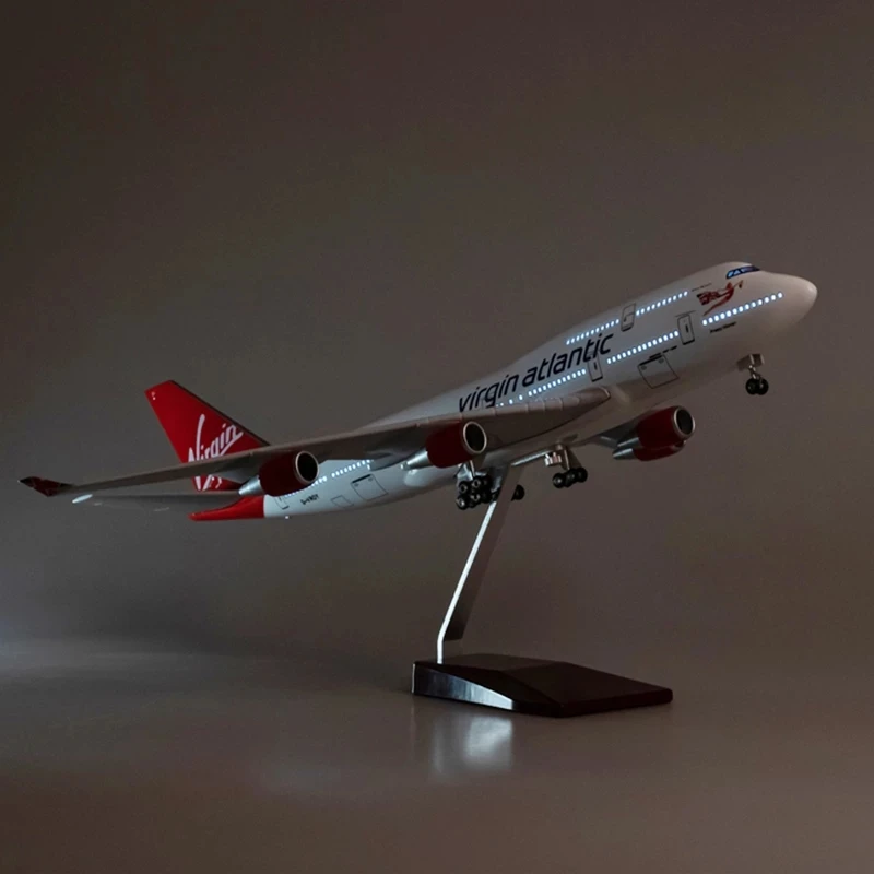 Модель самолета B747 масштаб 1/150 британская девственная путь 47 см самолёт из литой