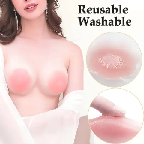 10pcs Silicone Nipple Cover Reusable Women Breast Petals Lift Invisible Bra Pasties Bra Padding Sticker Patch Boob Pads Adhesive