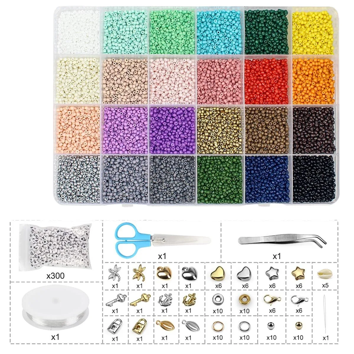 3900pcs 2/4mm Glass Rice Beads Box Set Parent-child Interactive Colorful Beads For Jewelry Making Diy Handmade Bracelet Necklace