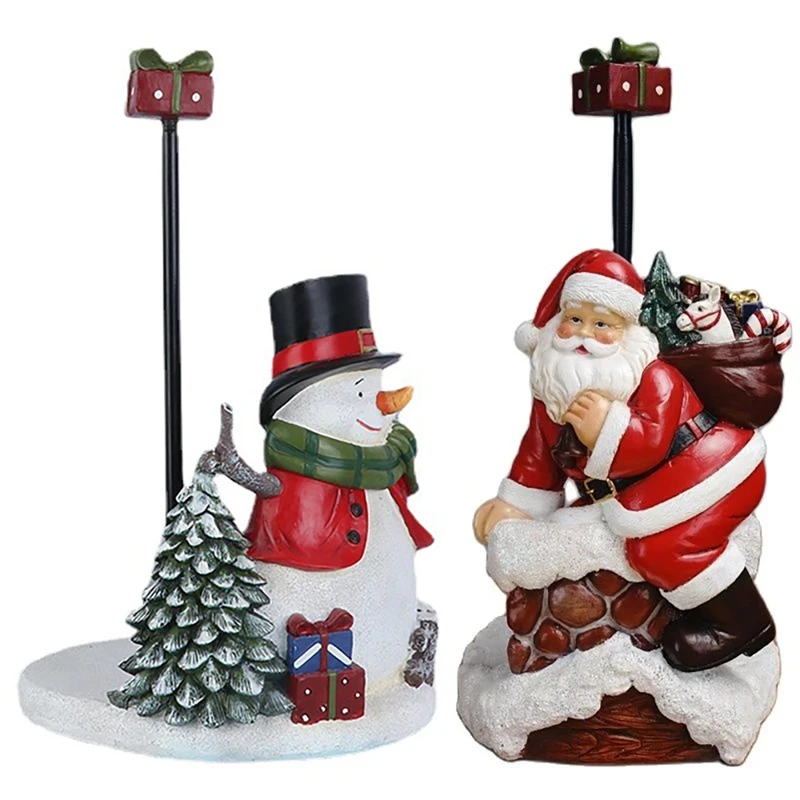 

1Pcs Christmas Tissue Holder Resin Tissue Holder Figurines New Year Christmas Bathroom Home Decor