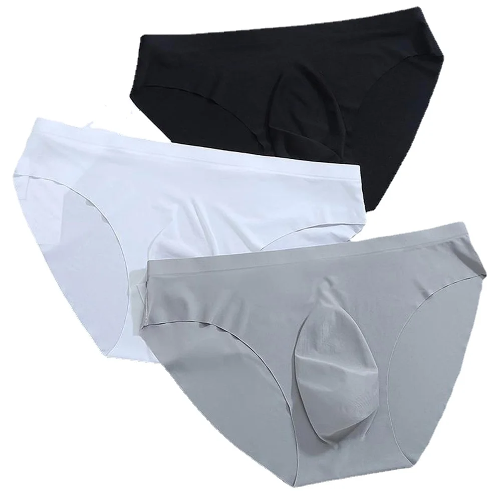 

Men Underwear Briefs Mid Waist One Piece Semi-Transparent Bottom Shorts Breathable Basic Sexy Soft Pants Men's Panties
