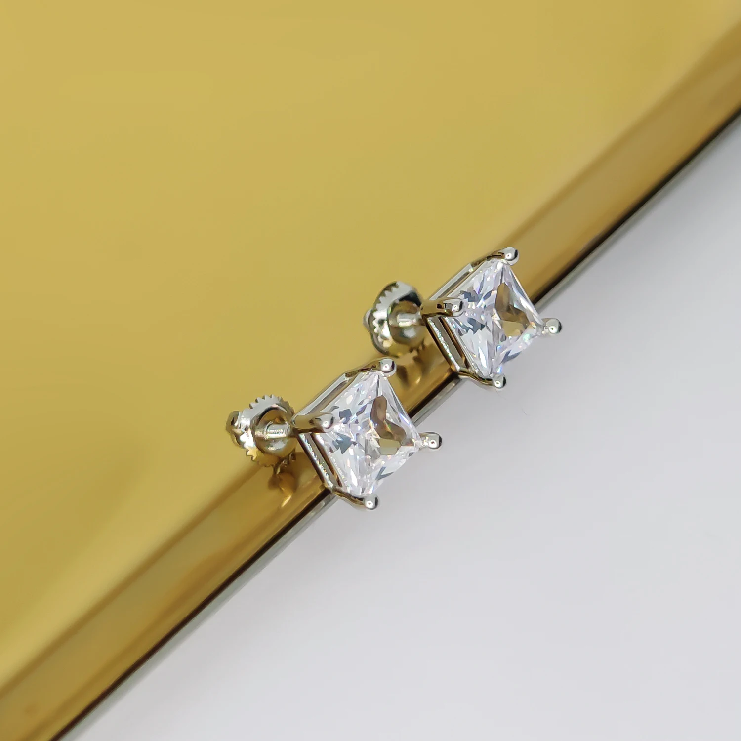 Женские и мужские серьги-гвоздики HESHI элегантные квадратные круглые