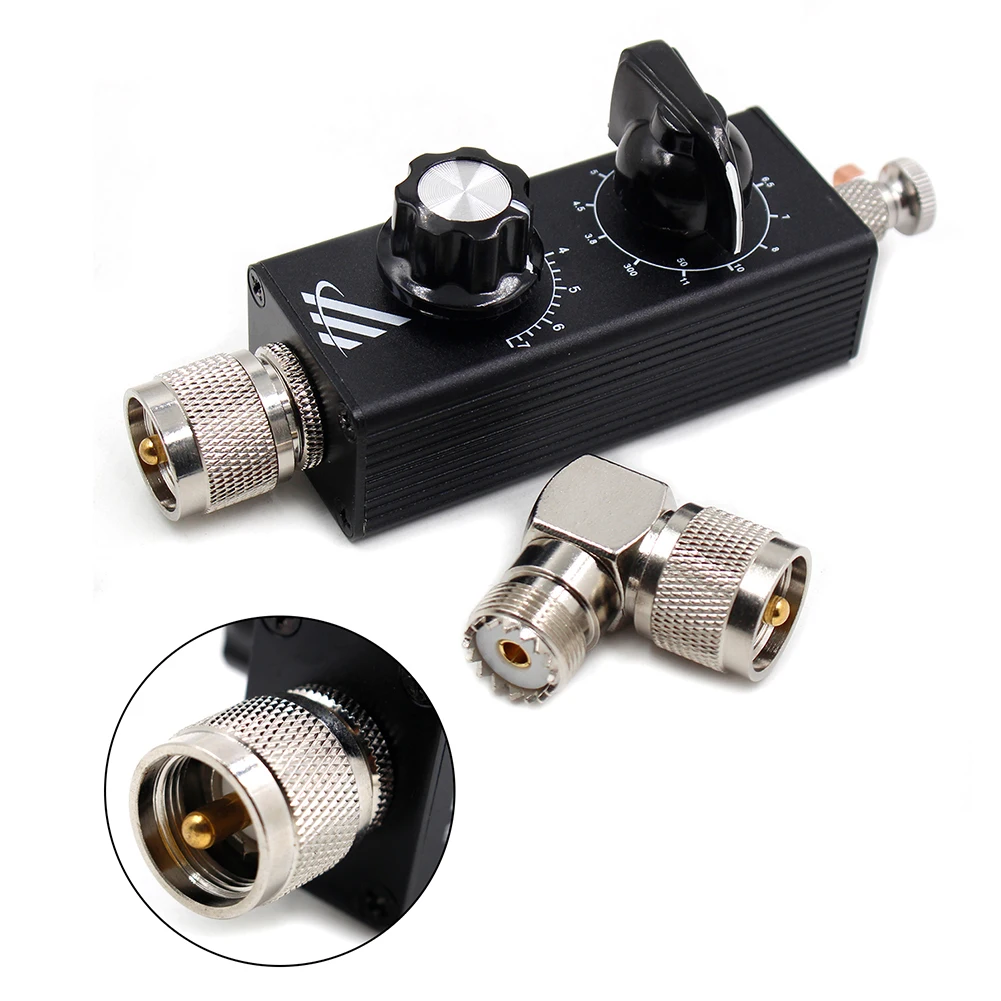 30W Tuned Antenna with Tuner Adapter 5MHz-55MHz FM Shortwave Antenna Adjustable Shortwave Radio Transmitter Antenna for UHF VHF