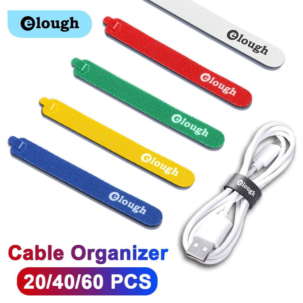 

Elough USB Cable Organizer Adhesive Loop Hook Cable Winder Cord Protector Management Mouse Earphone Nylon Wire For iPhone Xiaomi