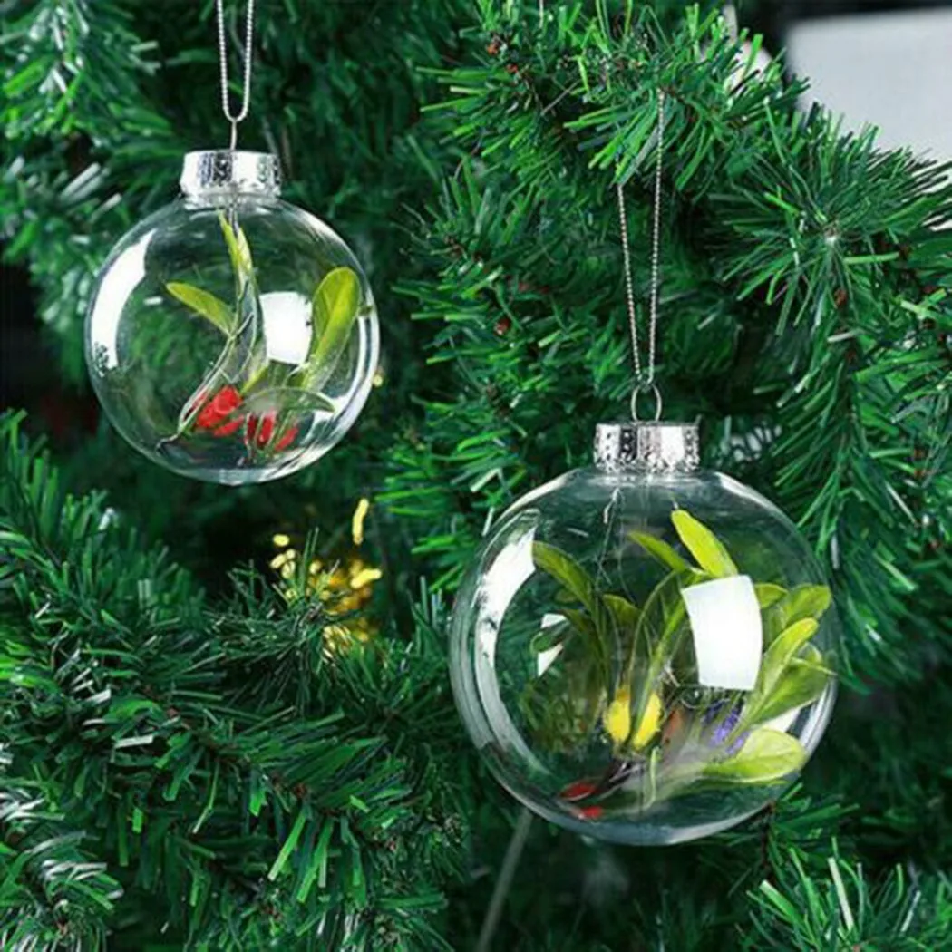 

Christmas Ornaments Balls Christmas Ball Clear Plastic Hanging Baubles for Christmas Tree Decorations Pack of 5/10