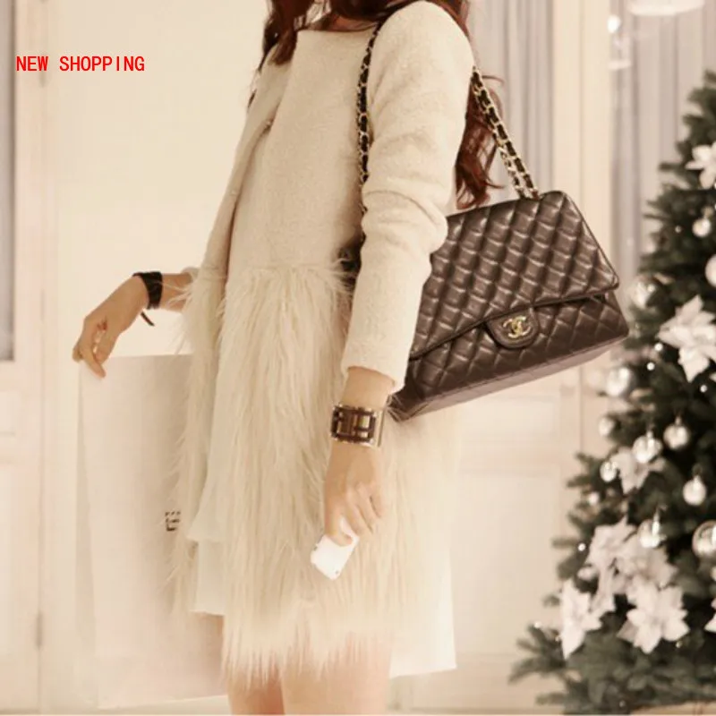 2022 Autumn Winter New Faux Fur Coat Slim Fit Women Fashion Elegant Streetwear Thick Warm Fur O-Neck Coats Jacket Overcoat White