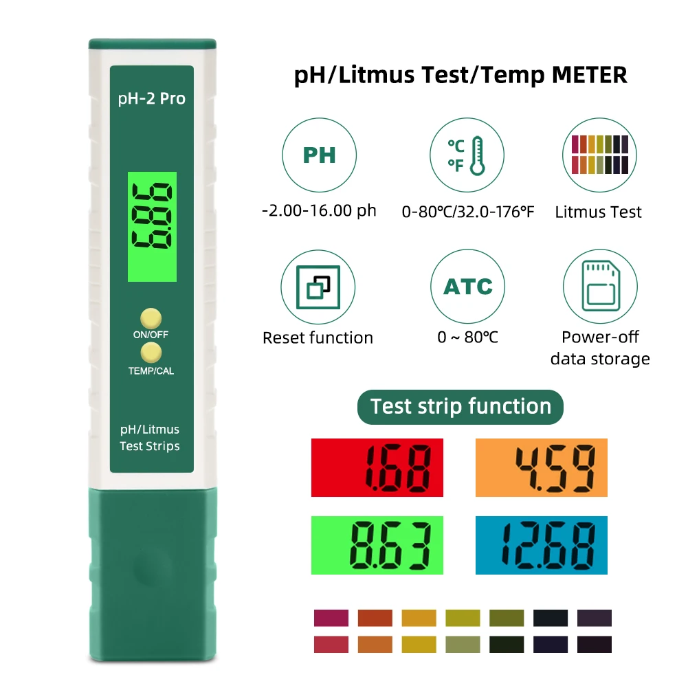 Цифровая ручка для проверки воды PH-2 Pro измеритель проводимости PH/EC/TDS температуры