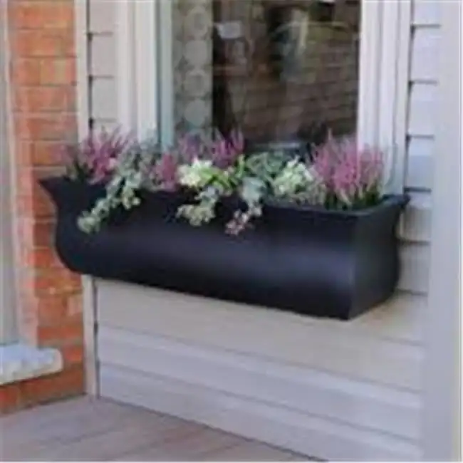 

36" x 10" x 10" Self-Watering Polyethylene Window Box - Black