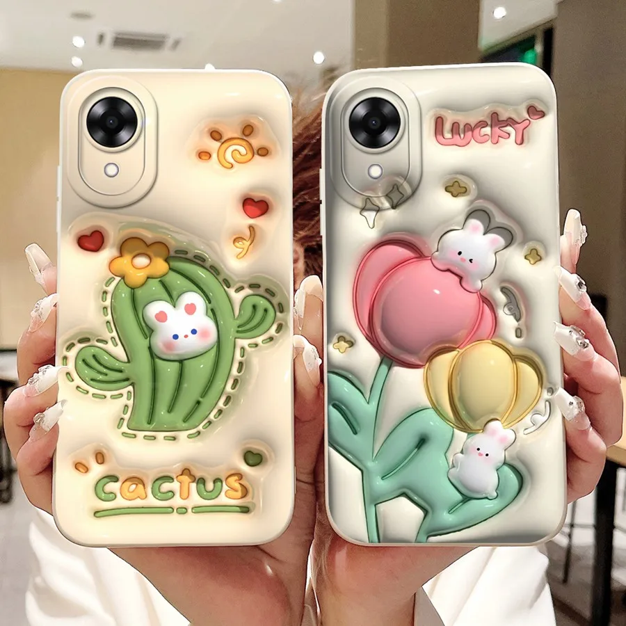 Чехол для телефона OPPO A17K CPH2471 мягкий жидкий силиконовый защитный чехол с милым