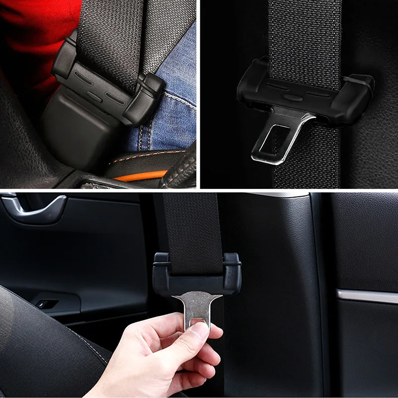 

2PCS Hot Universal Car Seat Belt Buckle Clip Protector Silicone Interior Button Case Anti-Scratch Cover Safety Decor Accessories
