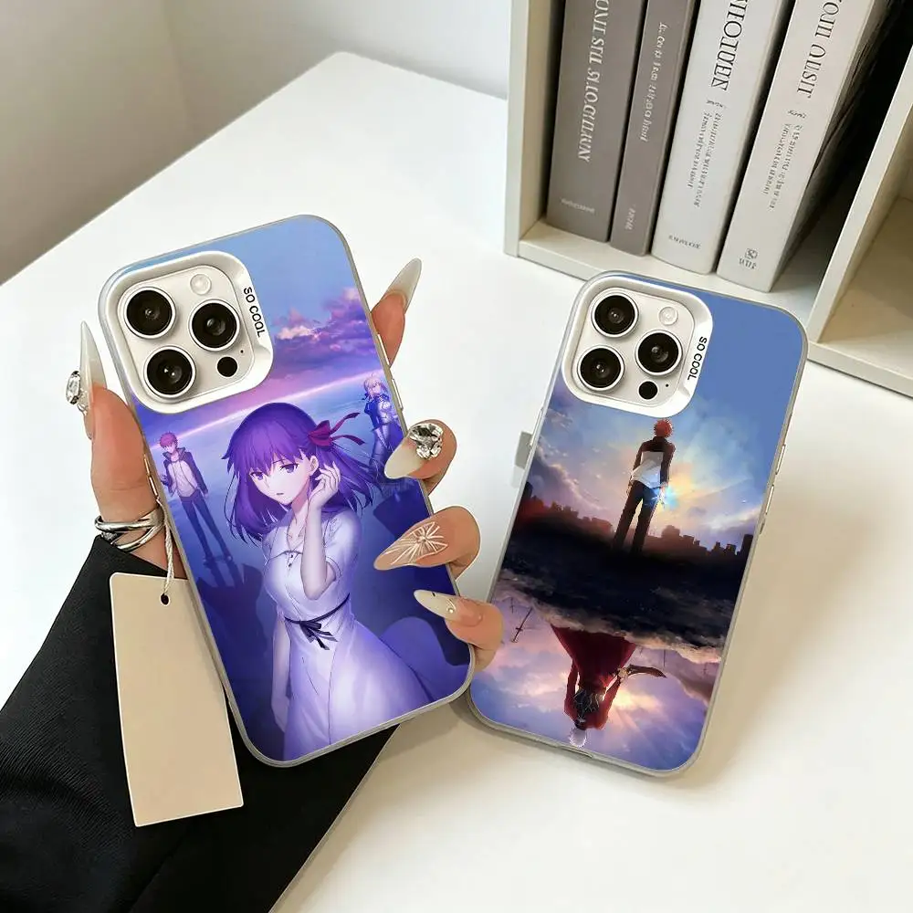 Фото Чехол для телефона Clash With Future Self Fatestay night UBW для iPhone 17 Air 16 15 14 13 12 11 Pro Max, белый, серебристый, жесткий чехол №1