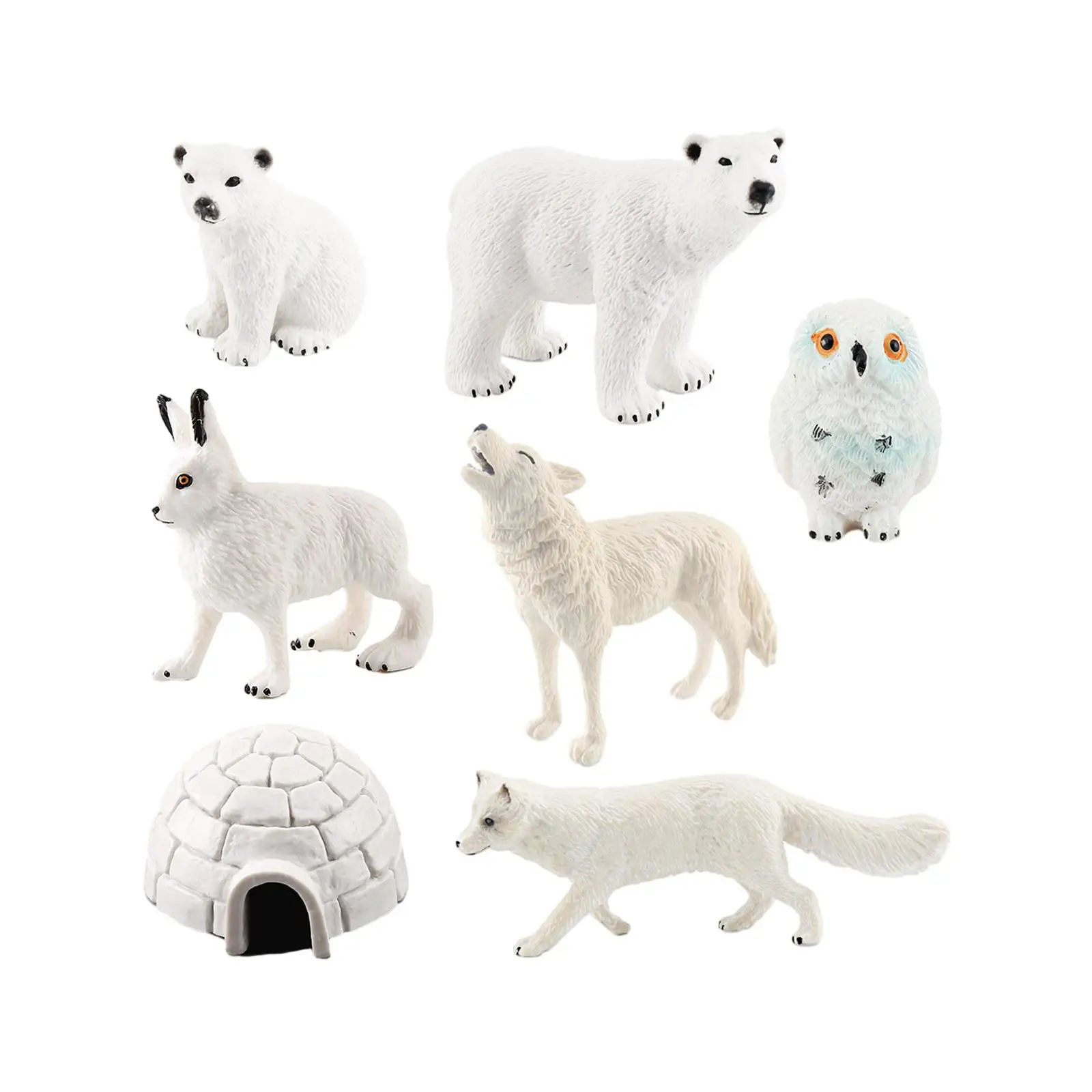 

7x Arctic Animal Model Handmade for Festival Kids Educational Toy Party Toy