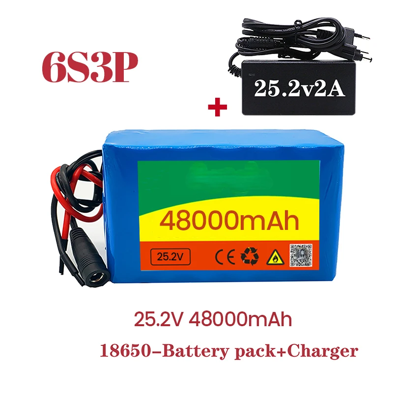 

100%Quality 6s3p 24V 18650 Lithium Ion Battery 25.2 V 48000mah Electric Bicycle, Moped Electric Lithium Ion Battery Pack+charger