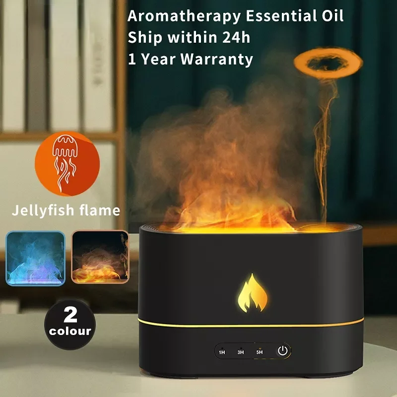 

NEW2023 Flame Air Humidifier Ultrasonic Aromatherapy Humidifiers Diffusers Volcano Mist Maker Fragrance Essential Oil Aroma Difu