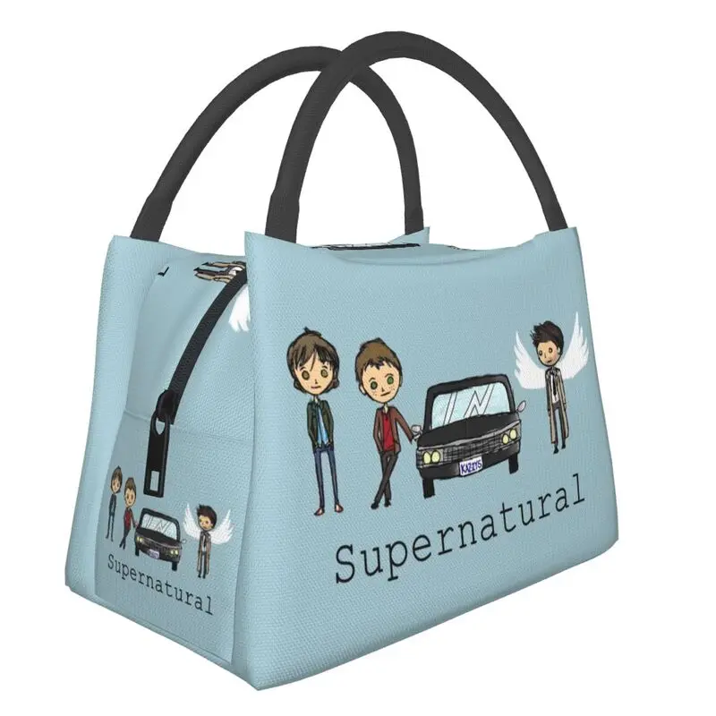 

Supernatural Insulated Lunch Tote Bag for Women TV Wincherter Bros Resuable Cooler Thermal Food Lunch Box Work Travel Picnic Bag