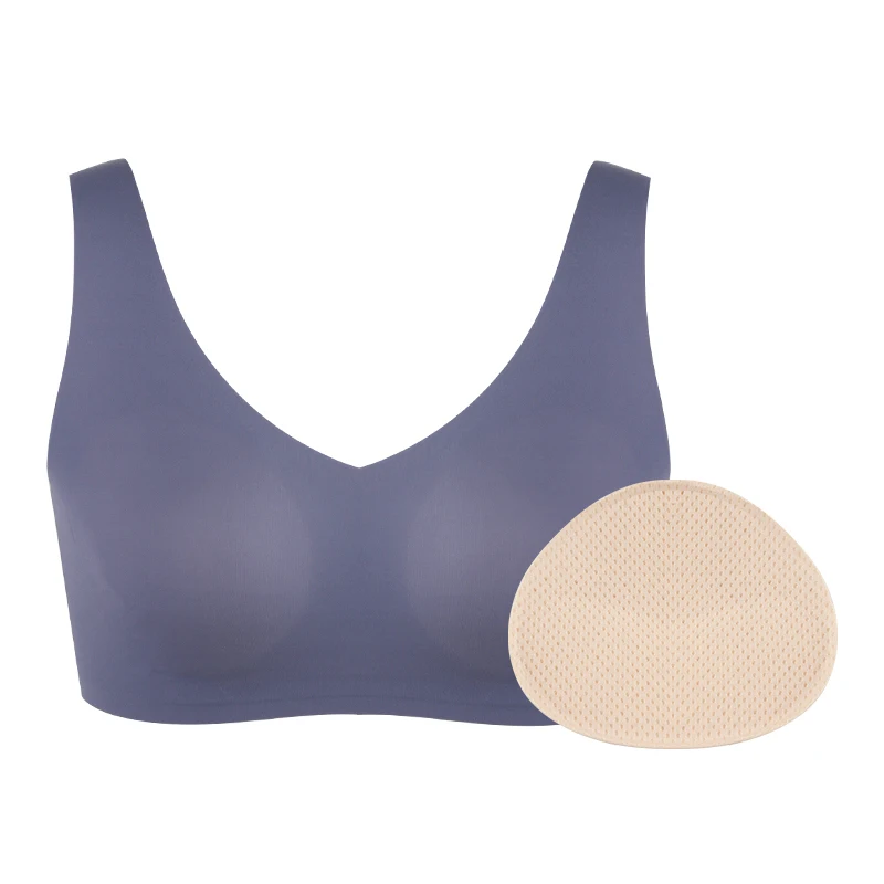 RJ8002 Sexy Postoperative Breast Patient Bra Thin Non-marking Bra Combination Set Without Steel Ring Prosthetic Pad