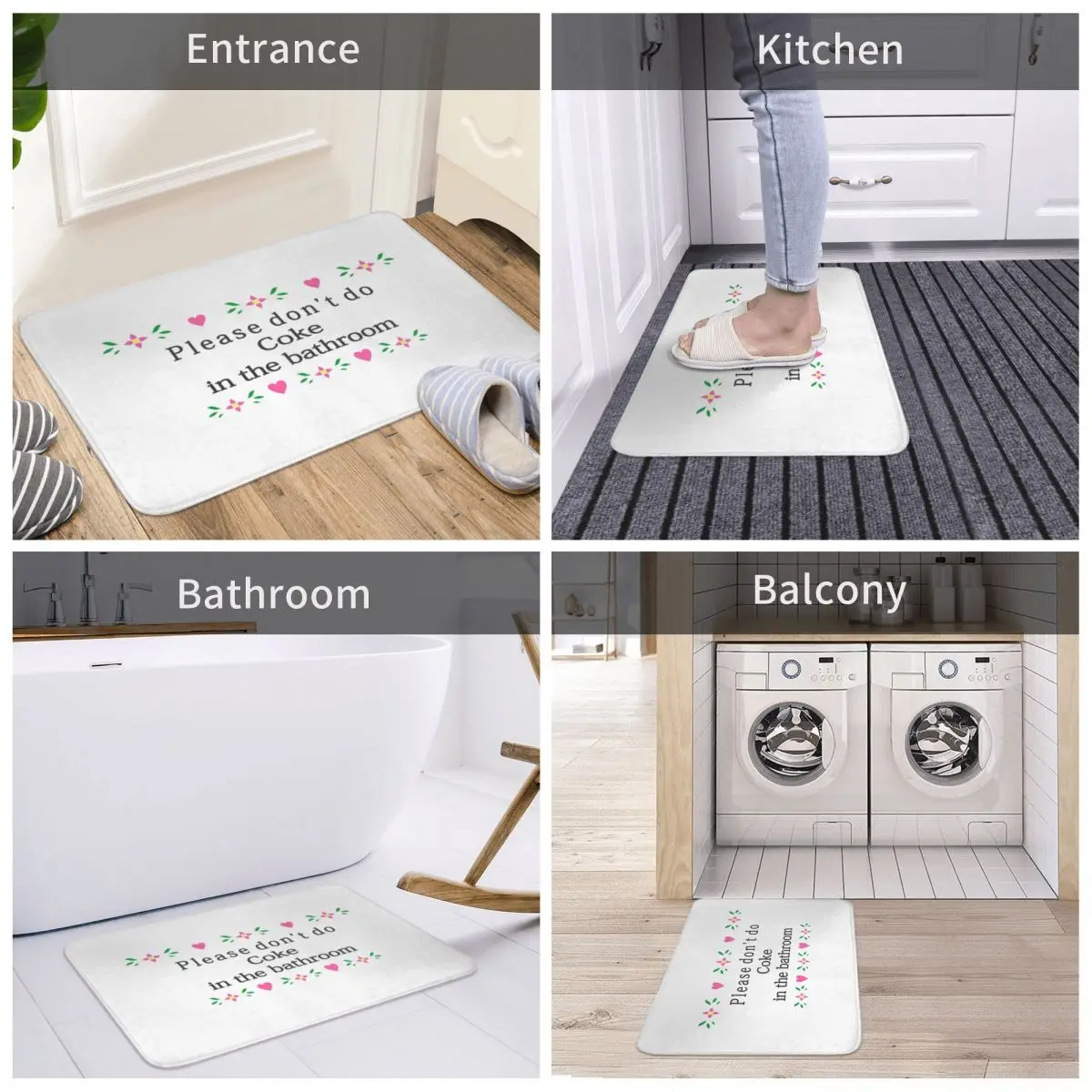 

Door Mat Please Don't Do Coke Decor 3D Rug Carpet Bathmat Nonslip Entrance Living Room Home Kitchen Absorbent Bathroom Musicroom